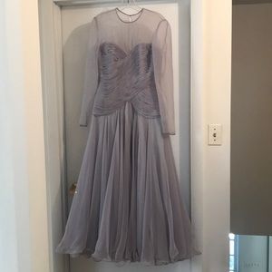Bill Blass formal double chiffon dress.